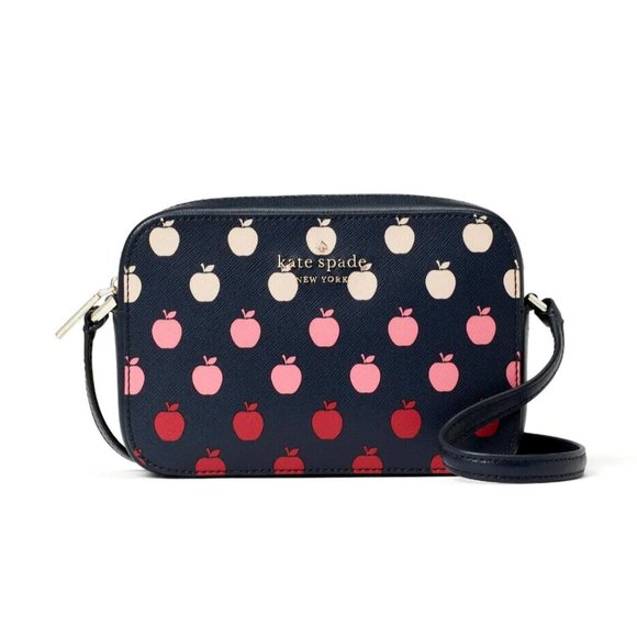 New Kate Spade Staci Orchard Toss Print Camera bag Blazer Blue - Picture 1 of 5